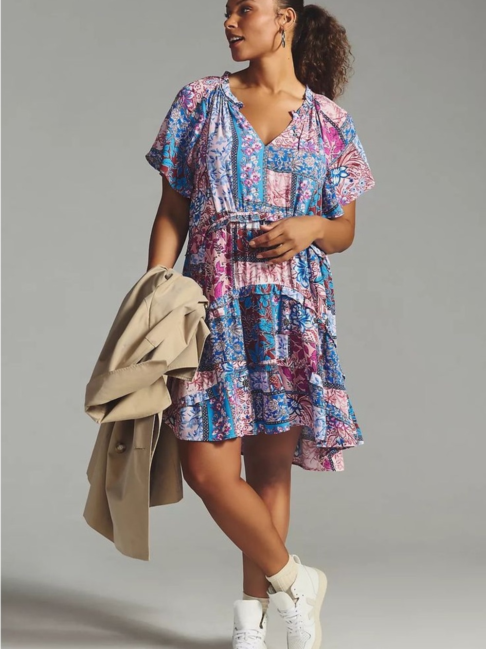 Anthropologie Robin Tiered Mini Dress